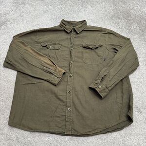 Burton Brighton Flannel Shirt Mens 2XL Green Long Sleeve Button Down Workwear